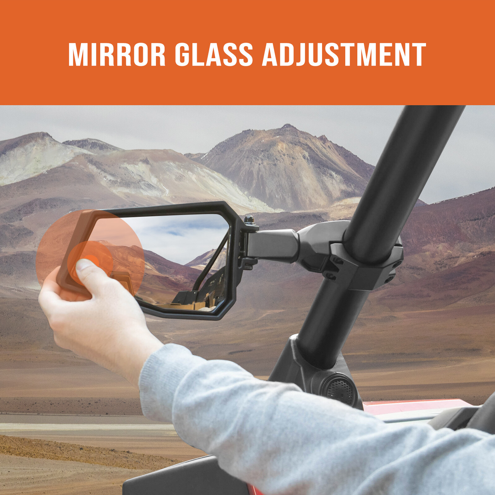 1.75''-2" UTV Side Mirrors Foldable Adjustable for Polaris RZR S 800 900 XP 1000