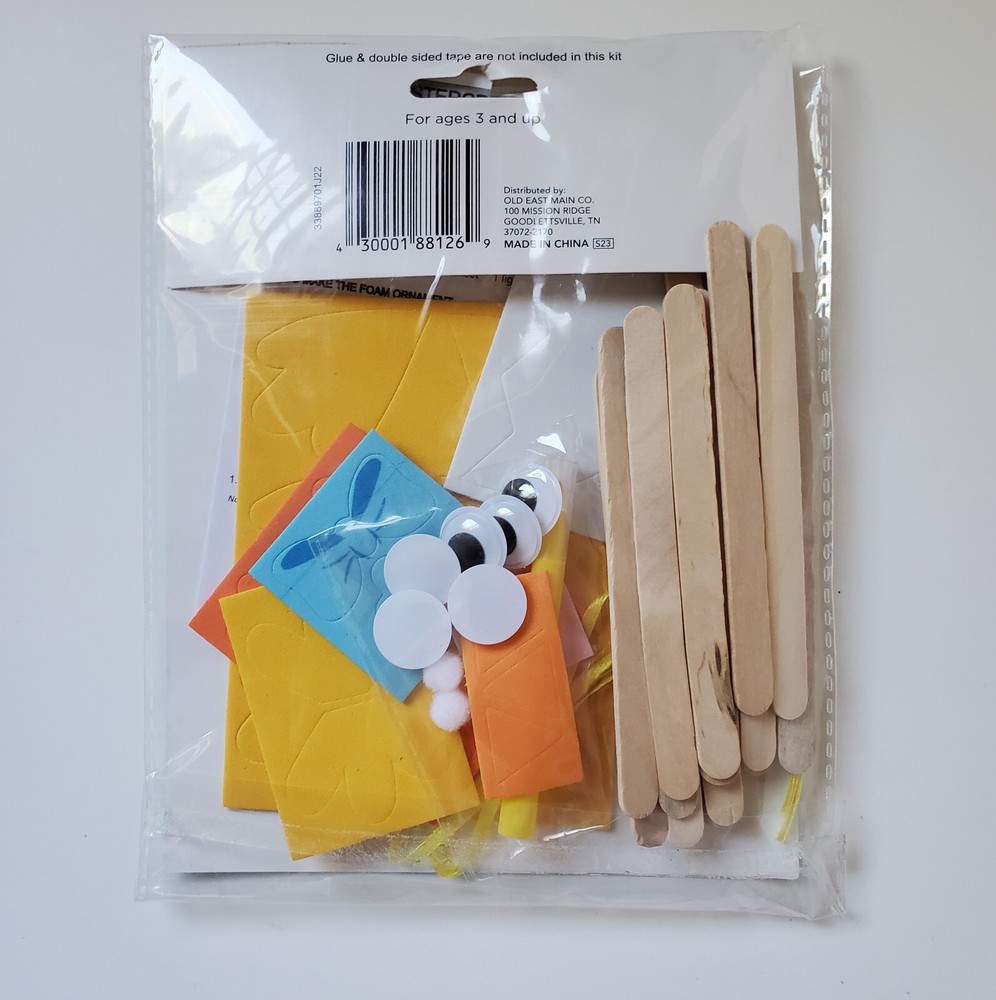 5 Lolly Stick Kit Easter Chicks 3 Each Stuffer Class Easy School Craft Activity