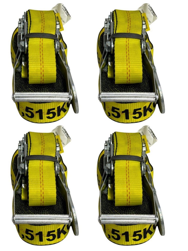 2”X30’ Ratchet Strap with Snap Hooks 4 Packs
