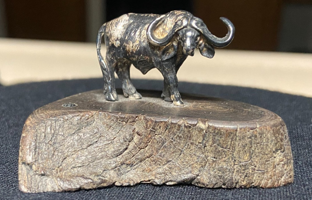 Patrick Mavros Silver Buffalo Miniature Figure