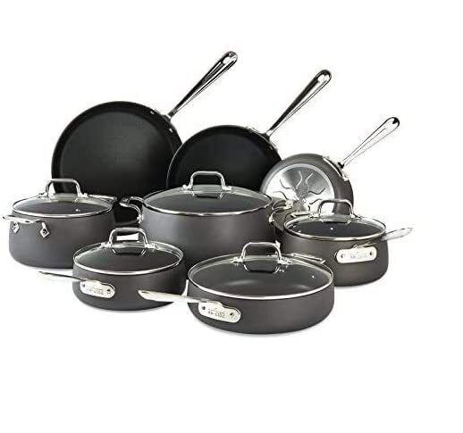 New All-Clad E785SB64 HA1 Hard Anodized Nonstick 13 Piece Cookware Set