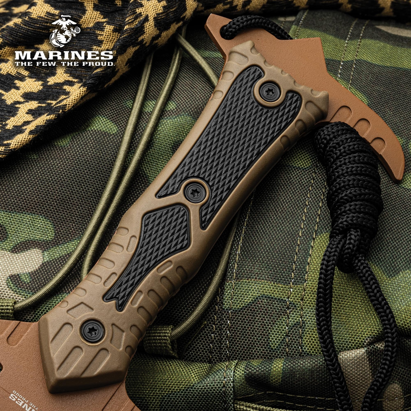 USMC Desert Ops Spartan Sword and Scabbard | Officially Licensed Tactical Sword