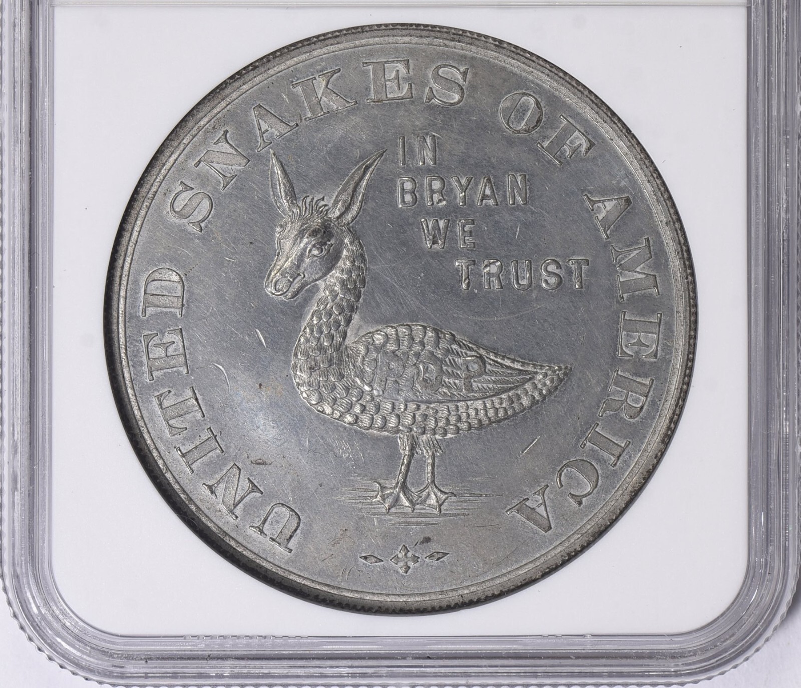 1896 United Snakes of America Bryan Dollar POP Sch-353 NGC MS-62