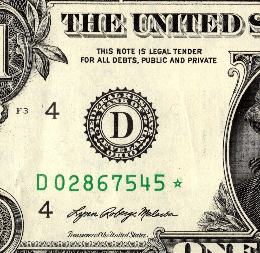 2021 D Star note Fancy Serial Number Regular Run