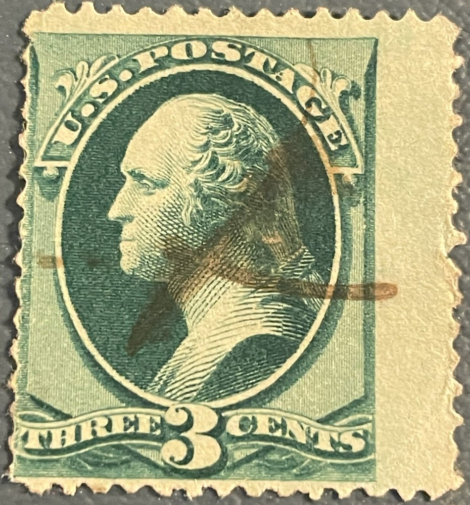 Scott #158 Three Cent Washington w/Crease, Used