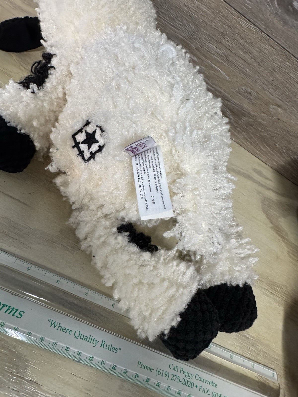 Valley the Valais Blacknose Sheep Lamb Scentsy Buddy - Retired Plush Black White