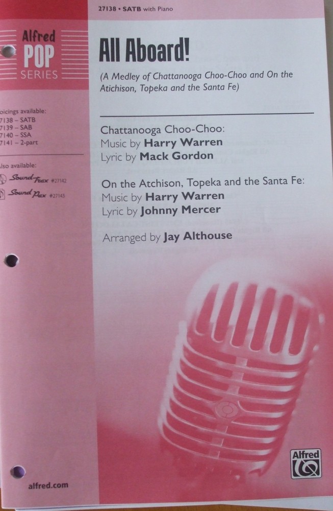 All Aboard!  (medley) SATB  arr Althouse single copy FS
