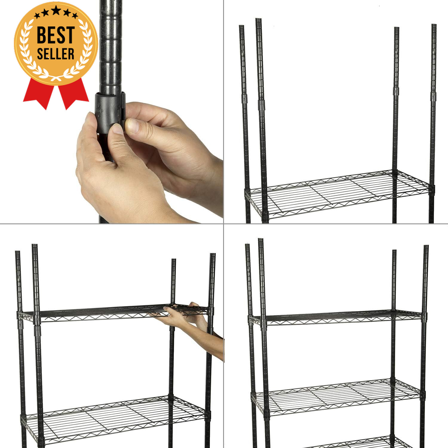 Wire Shelf Clips 50 Pack for 1" Post Shelving Lock Clips Storage Rack Support