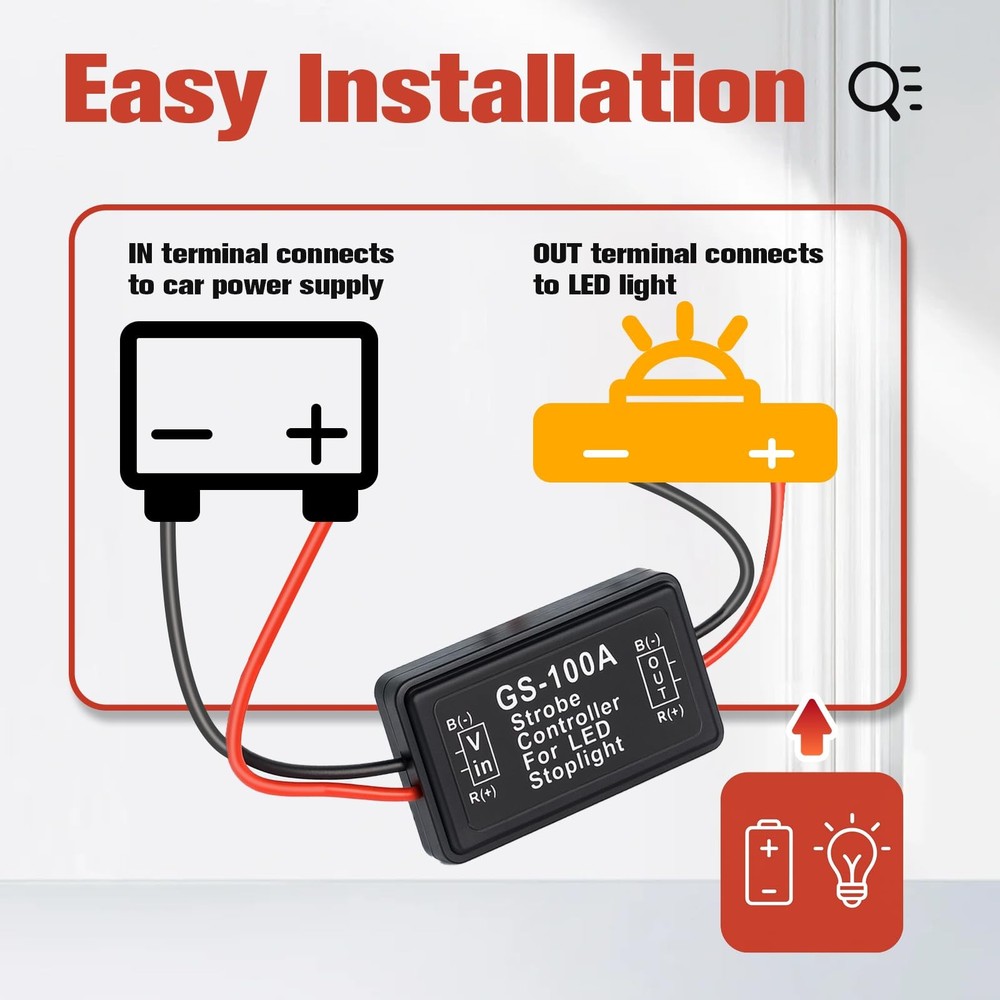 Podoy GS-100A Flash Strobe Controller Flasher Module for LED Brake