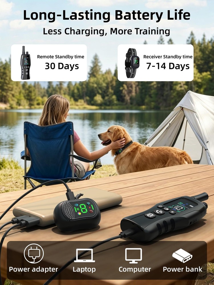 Dog Training Collar with 6 Training Modes, Voice Call, Flashlight, Security L...