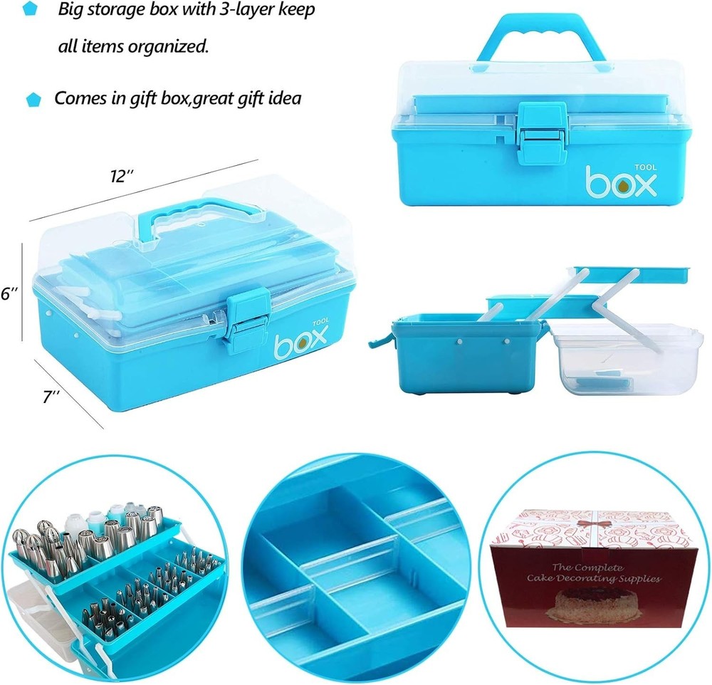 Cake Decorating Tools Supplies Kit - 368Pcs Baking Supplies with Storage Case
