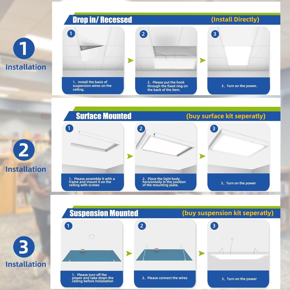 2x4 LED Flat Panel Light, 2 Pack 7800 LM Drop Ceiling Office Light Fixture, 5...