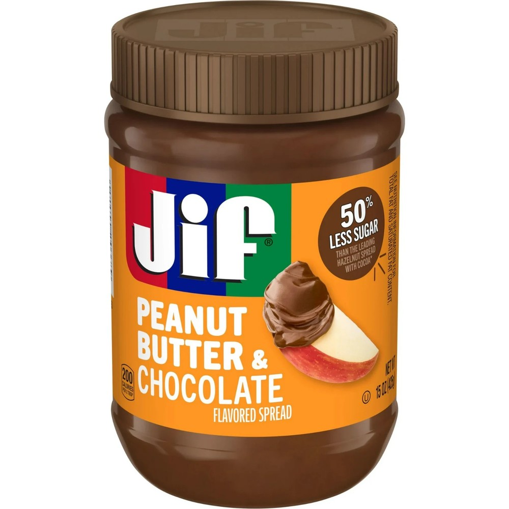 (3 pack) Jif Peanut Butter & Chocolate Flavored Spread, 15 oz Jar...