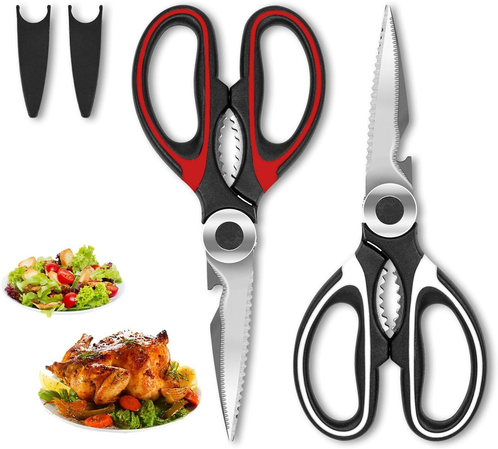 2-Pack Kitchen Scissors Heavy Duty, Premium Sharp Kitchen Shears for Food, Fish,