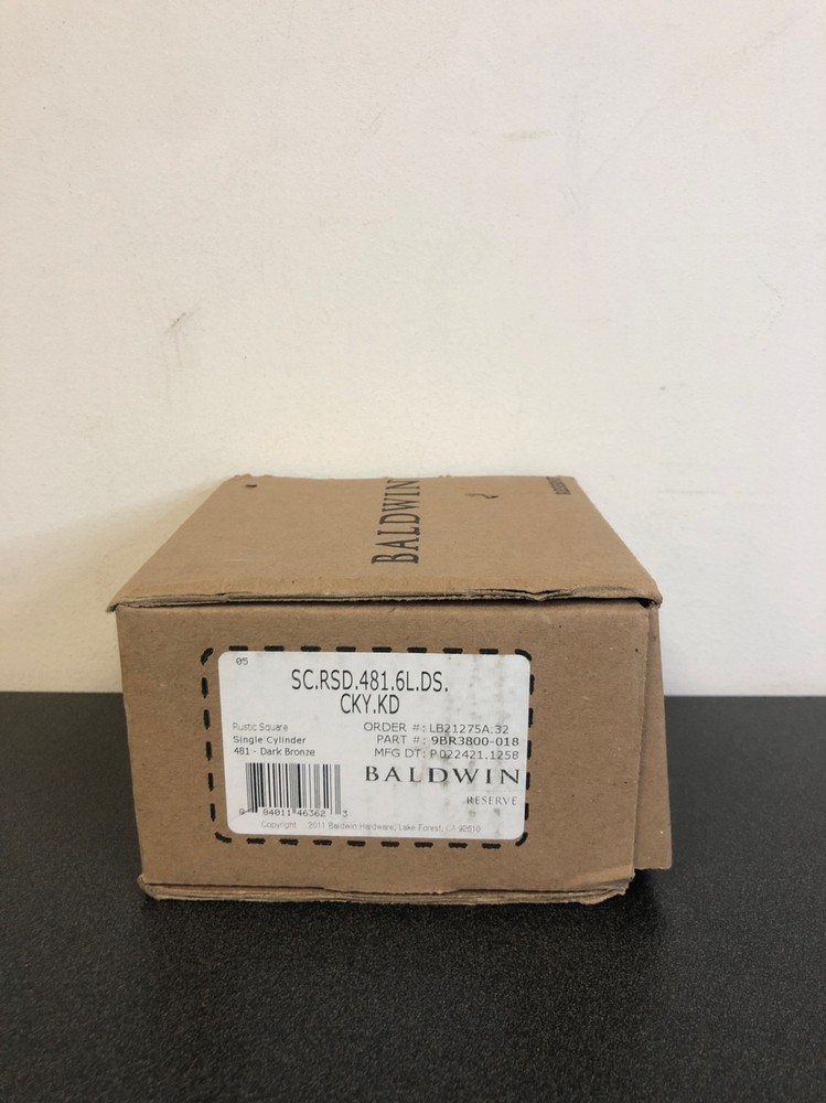 Baldwin Rustic Square Standard C Keyway Single Cylinder Keyed Entry Deadbolt