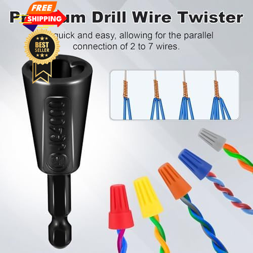 4 Pcs Multifunctional Wire Twister Tool for Drill, Standard, White、black