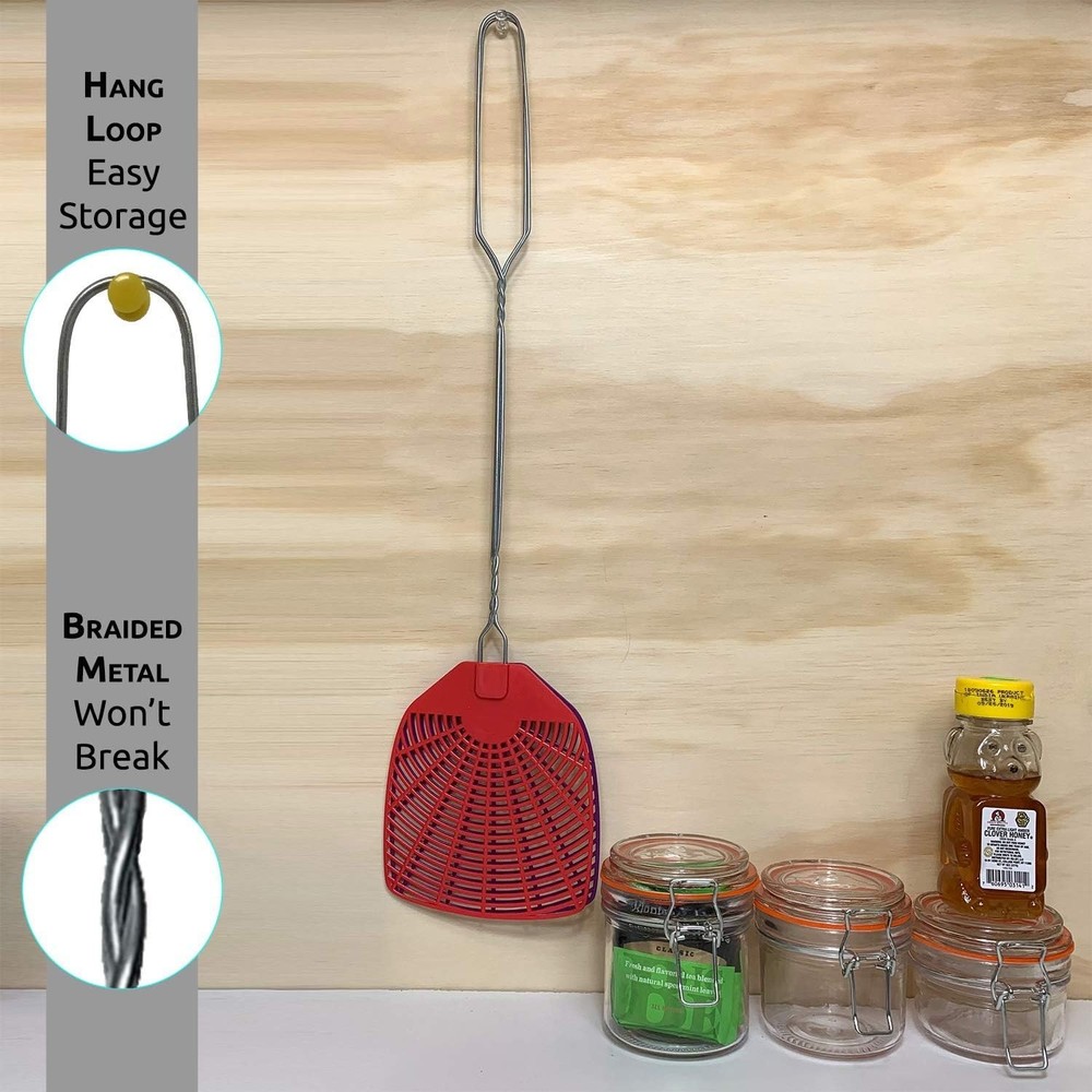 6 Pack Fly Swatter Set - 16 Inch Metal Handle for Ultimate Bug Control
