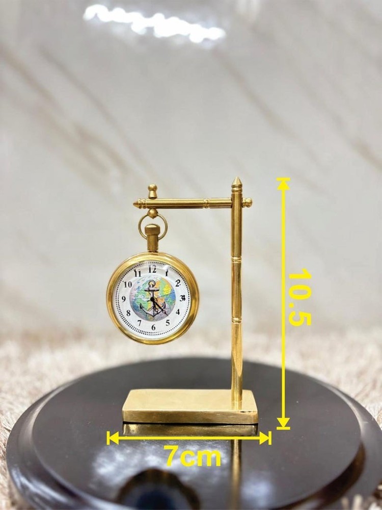 nautical Brass Hanging Table Clock Nautical World Map Anchor Dial décor gift