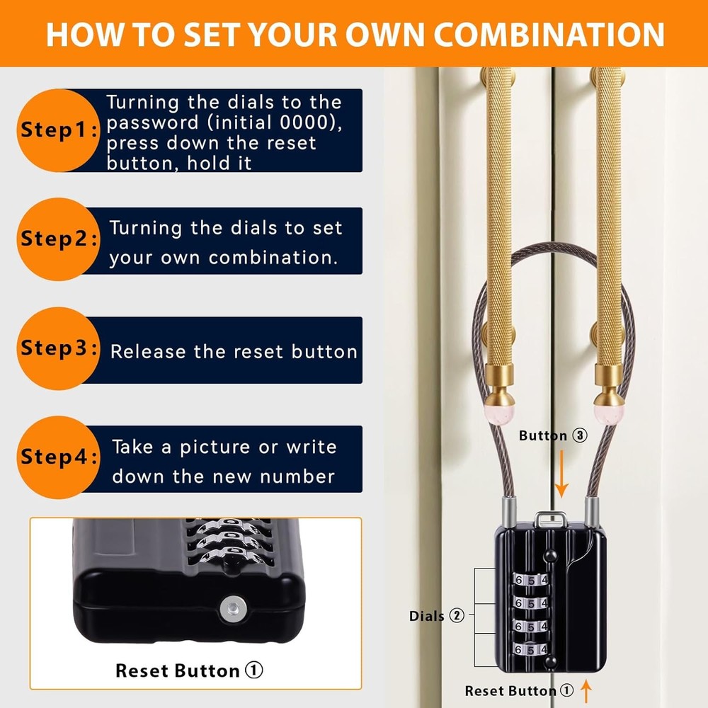 SEPOX® Versatile Twins Resettable 4-Digit Combination