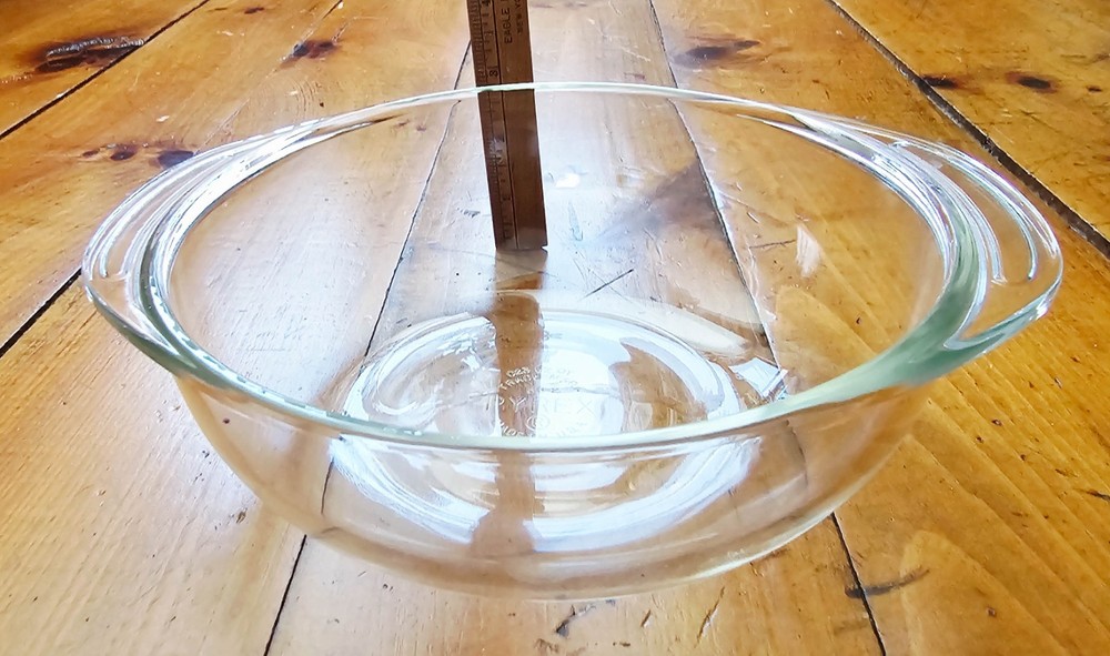 Wm Rogers 4262 Silverplate Serving Dish w Lid + 1-1/2 qt Pyrex Glass Bowl Vintag