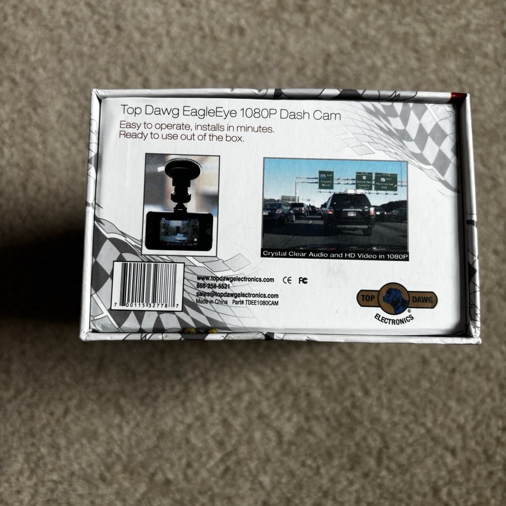 Top Dawg EagleEye 1080P Dash Camera - ​New Open Box, Never Used