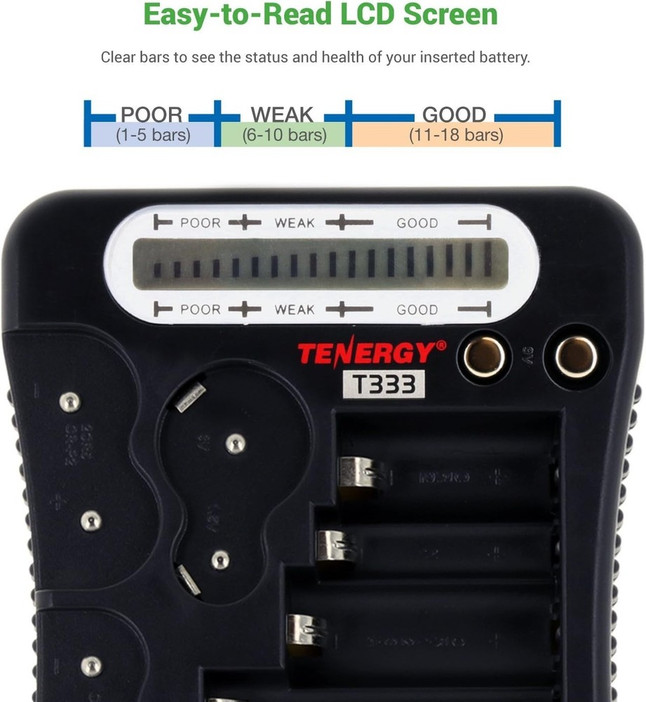 Multi-Purpose Battery Tester with LCD Display – Compatible with Various Battery