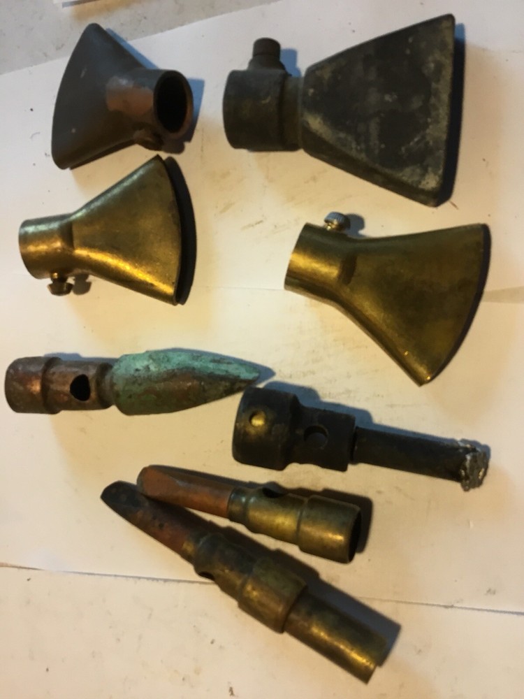 8 soldering tips, solid brass and copper, vintage_______________________A-165