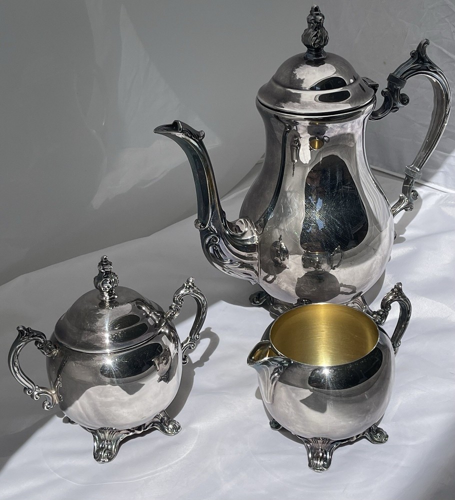 F B Rogers Silver Company Tea Server Cream Sugar Set Pitcher Special Holiday