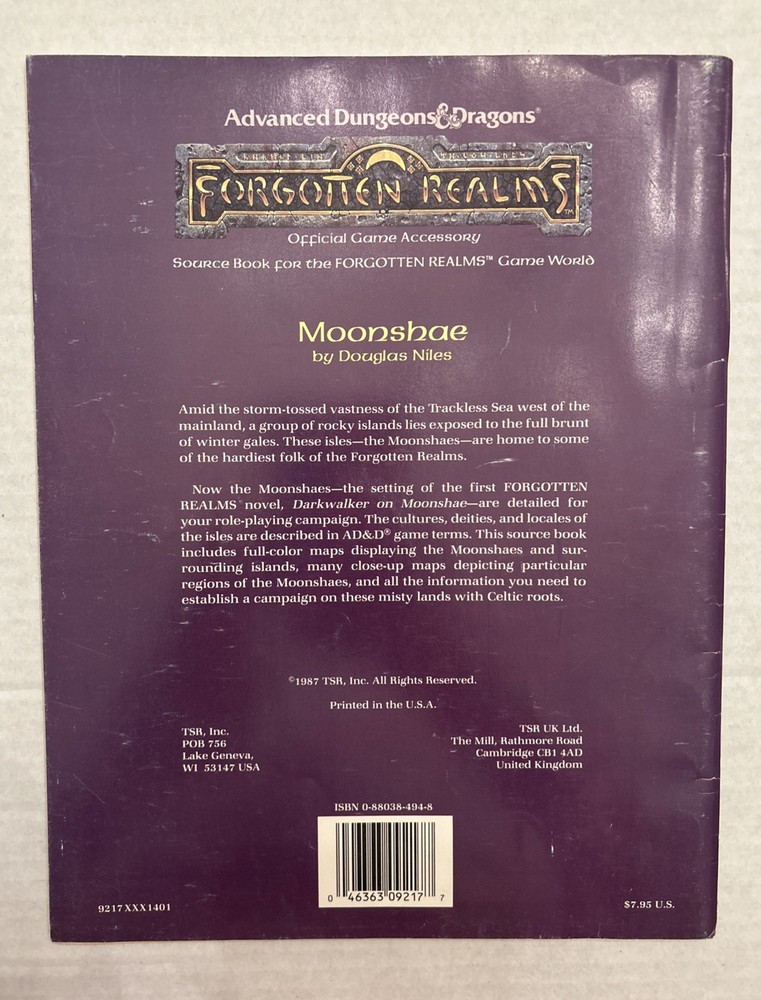 AD&D Dungeons & Dragons Forgotten Realms FR2 Moonshae Module NO MAP AD&D 2E RARE