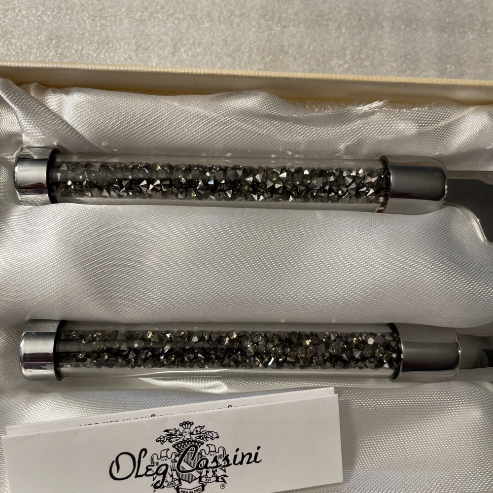 Crystal Oleg Cassini Cake Knife And Server Set