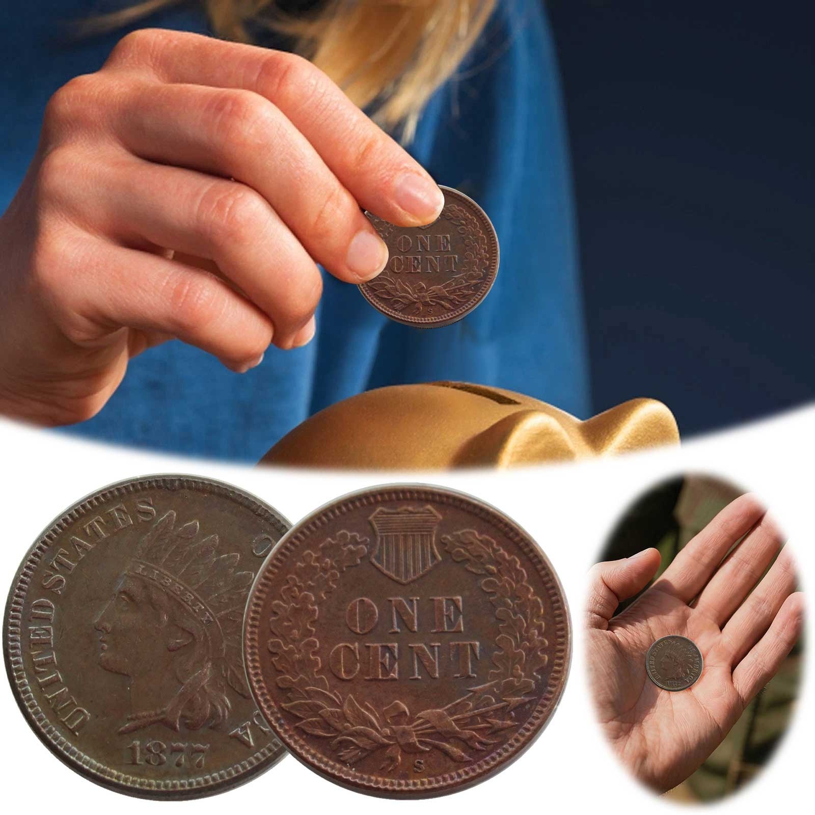 1877 Indian Head Cent Penny, Gorgeous RED, Superb