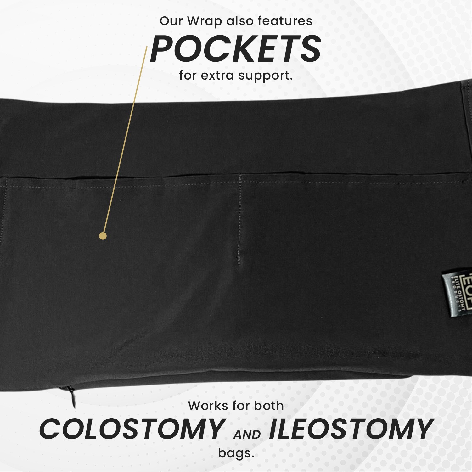 Elite Ostomy Support Wrap With Pockets & Invisible Zipper