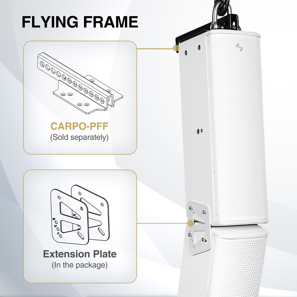 Sound Town Passive Wall-Mount Column Line Array Speaker 4x5", White (CARPO-P6W)