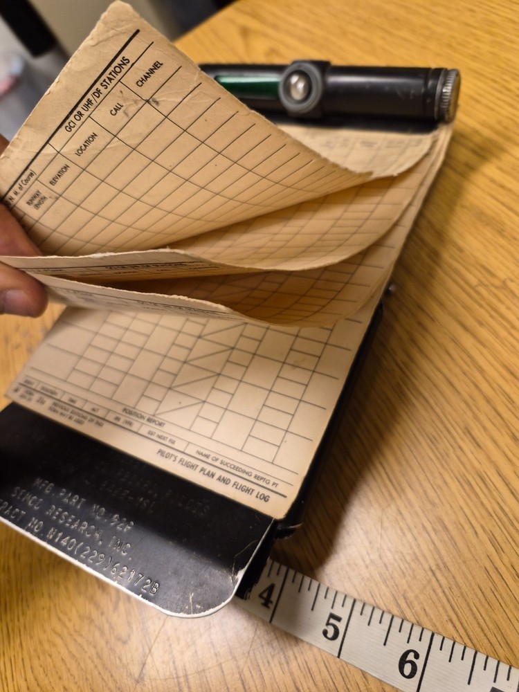 WWII US Army Air Force Fighter Pilot Clipboard and Flight Log Built in Light WOW