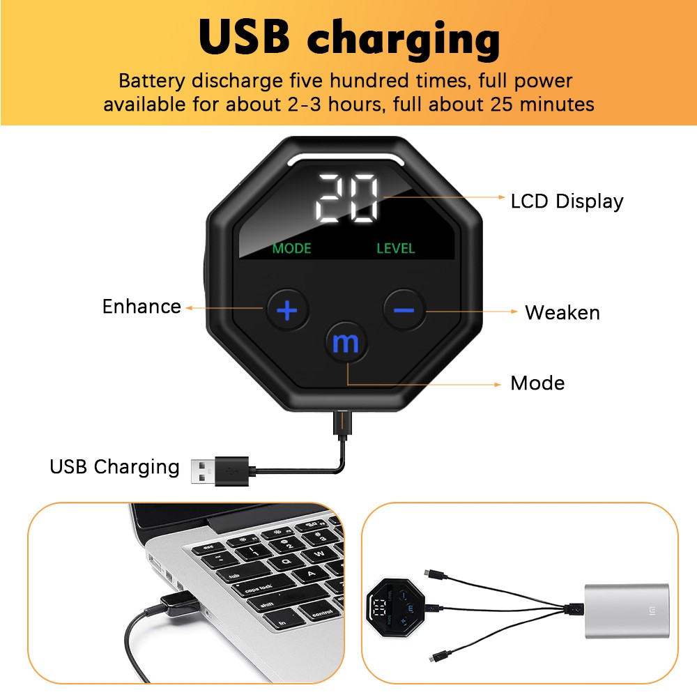 Rechargeable EMS Abdominal Muscle Toning Belt Trainer ABS Stimulator Toner Belt