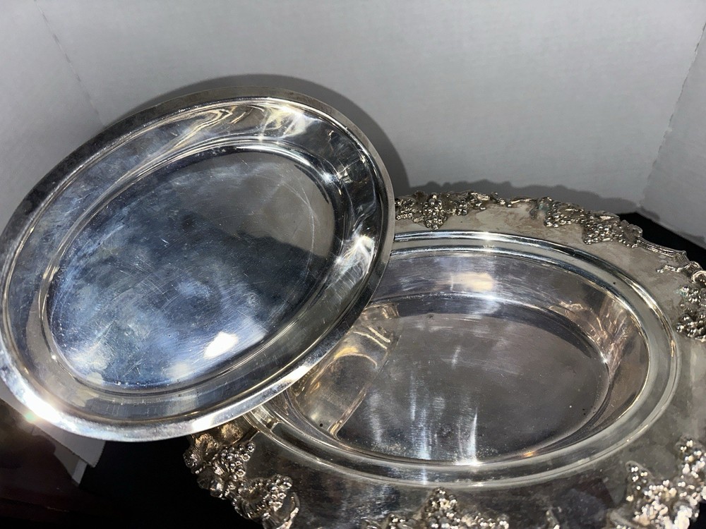 Early 20th Century E G Webster & Son Silver Plate Ornate Lidded Serving Dish