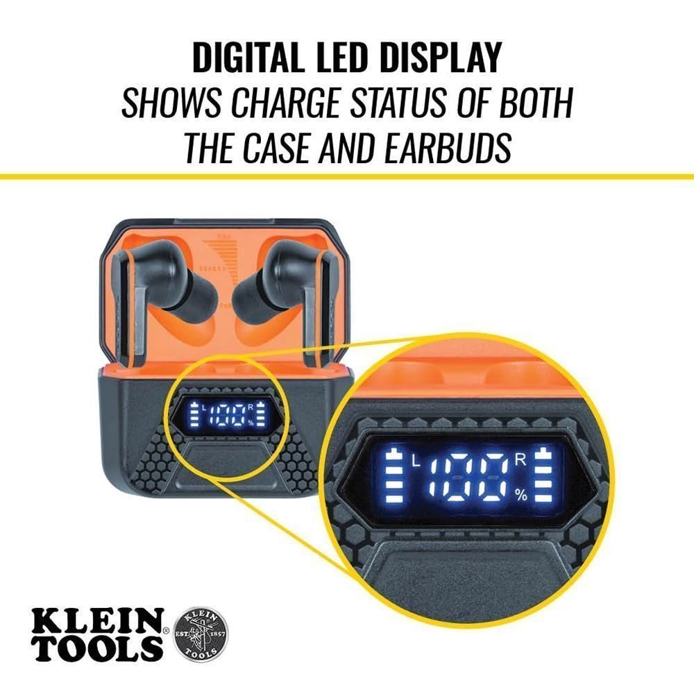 Klein Tools AESEB2 Elite Bluetooth Jobsite Earbuds True Wireless 25dB NRR