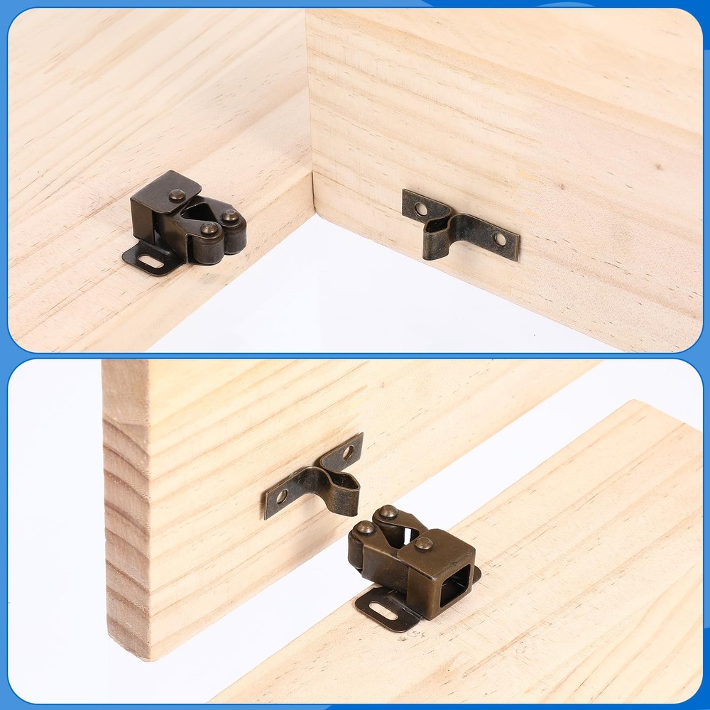 4 Pcs Double Roller Catch Cabinet Latch for Cupboard Closet Kitchen Cabinet