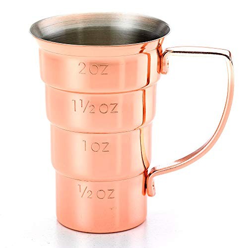 M37108CP Drink Jigger, 2 oz Copper w/Handle