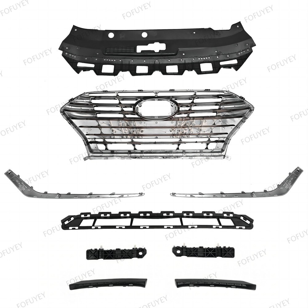 9PC For Sonata 2018-2019 Front Radiator Support Cover Grille Mesh Bumper Bracket