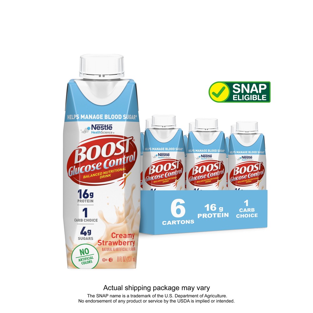 BOOST Glucose Control Nutritional Drink Protein Shakes,8 fl oz, 6 Pack