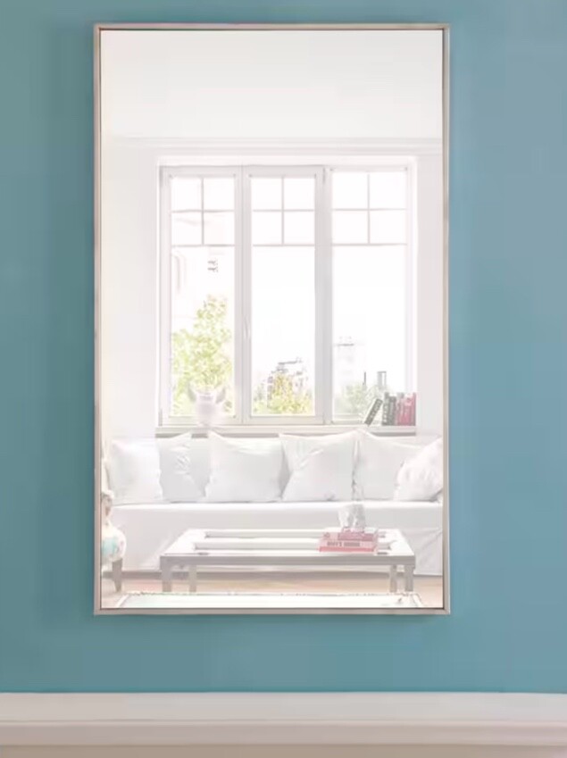 Living District Elegant Decor MR4076S Wall Mirror Rectangular Silver 40" X 24"