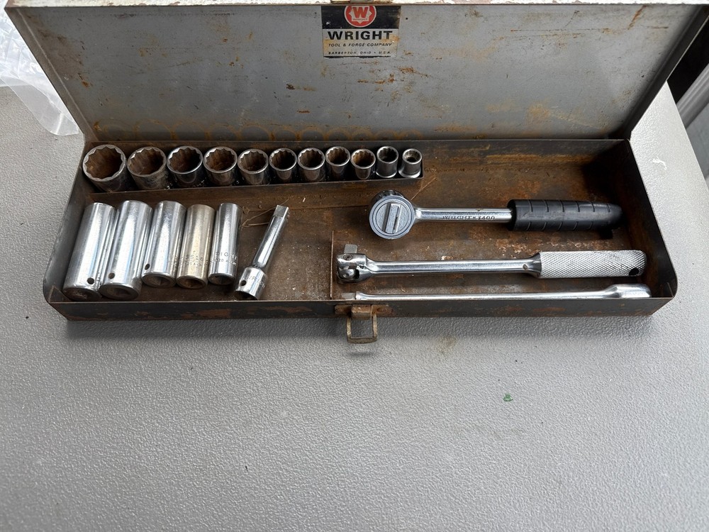 Wright Tool Socket Set with Ratchets and Extensions