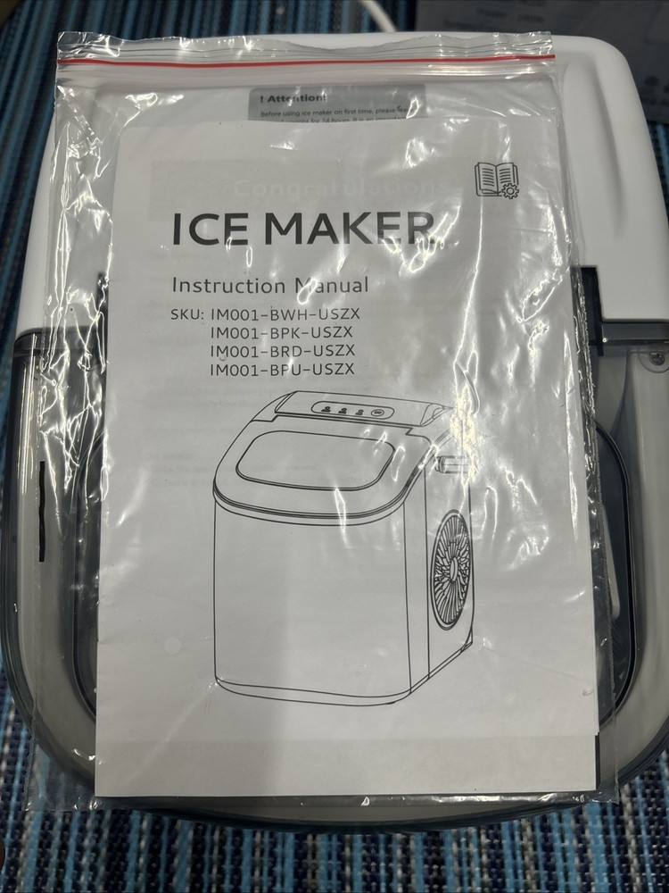 Portable Ice Maker Countertop, 9Pcs/8Mins, 26lbs/24H