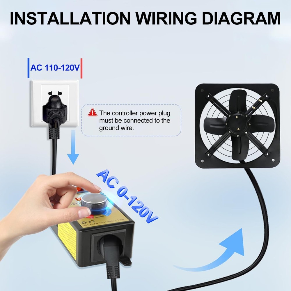 Variable Voltage Regulator 120V 15A 4000W AC Motor Speed Controller Dimmer