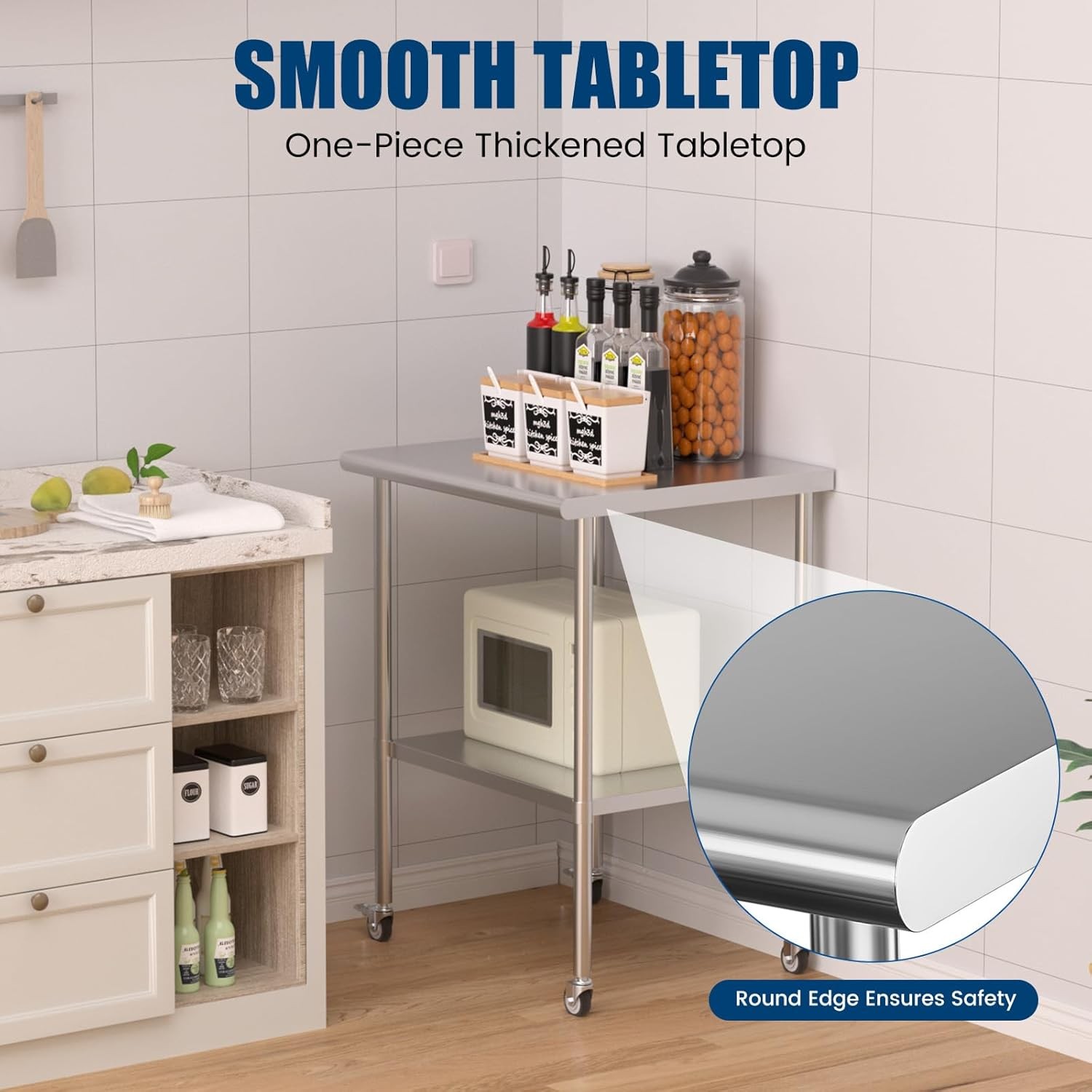 Stainless Steel 24" x 30" NSF Commercial Kitchen Work Food Prep Table w/ Caster