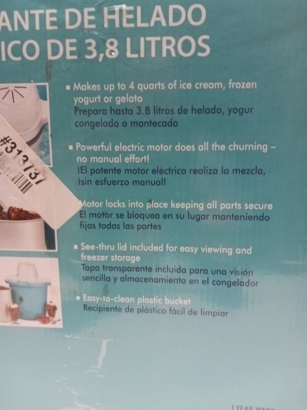 Nostalgia 4 Quart Electric Ice Cream Maker - Brand New Sealed!