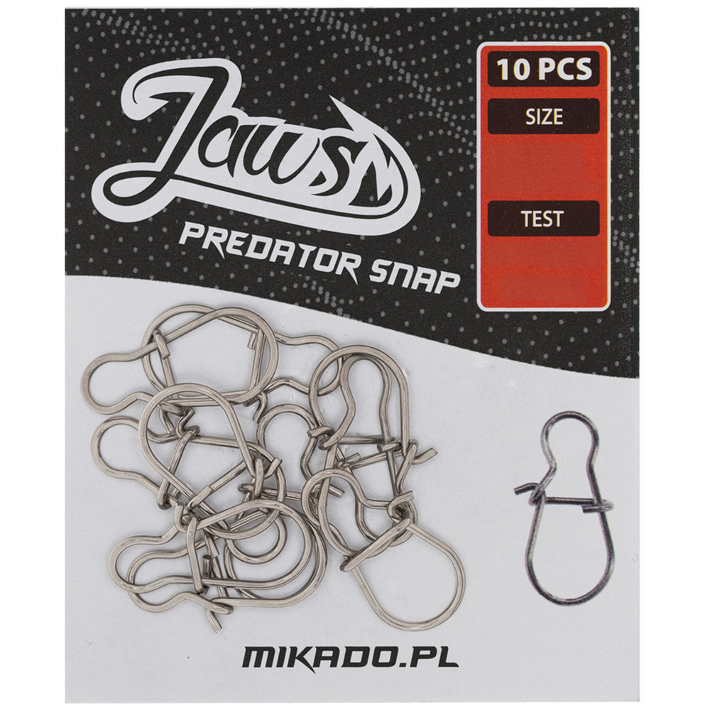 Jaws Predator Snaps / Clips For Lures, Spoons, Spinners | 10 pack - Multi Sizes