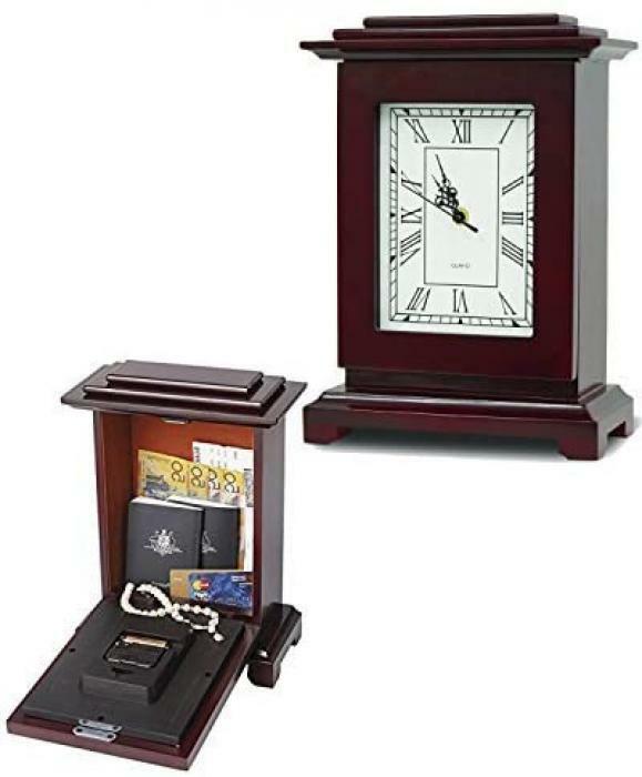Clock Safe Hidden Storage Concealment Compartment Security Hide Valuables Money
