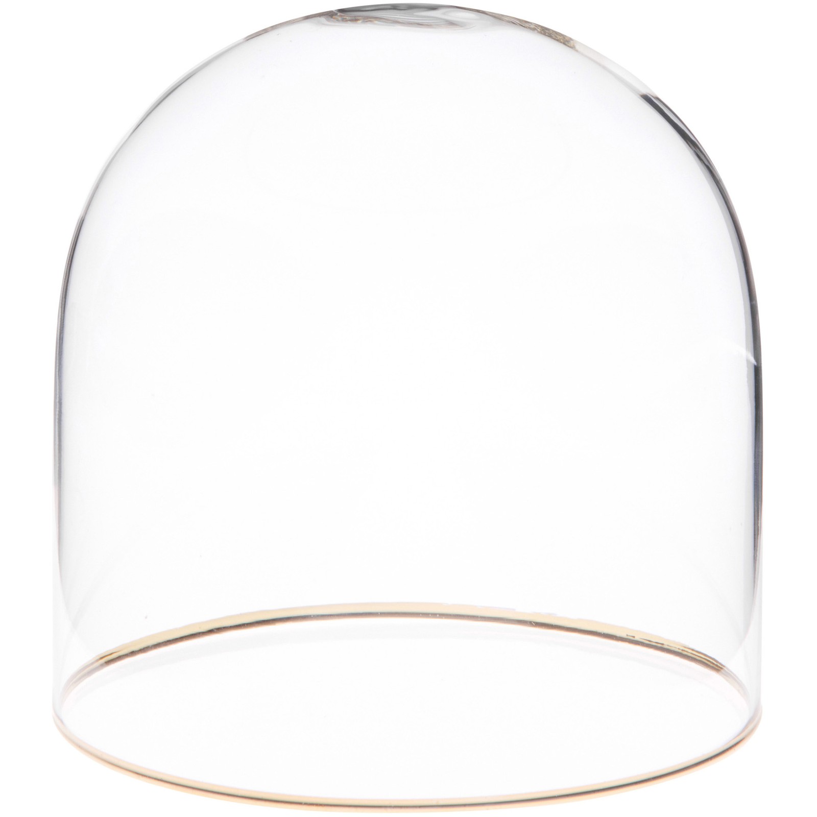 Plymor 4" x 4" Glass Display Dome Cloche with Gold Rim (no Base)